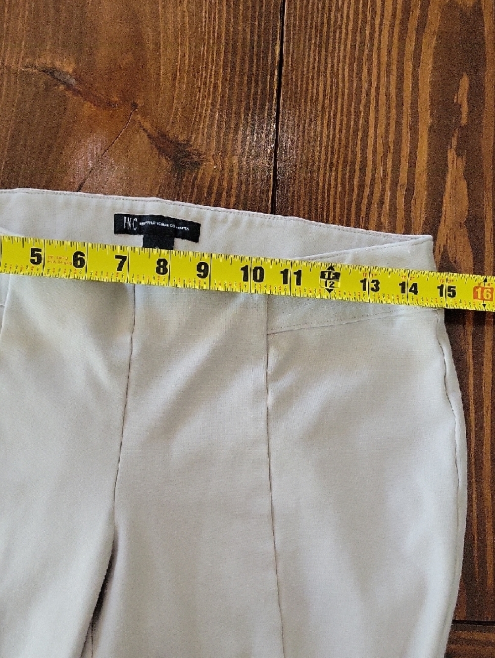 INC International Concepts Cream Boot Cut Leg Womens Sz 8 Pull-On Stretch Pants - Picture 7 of 10